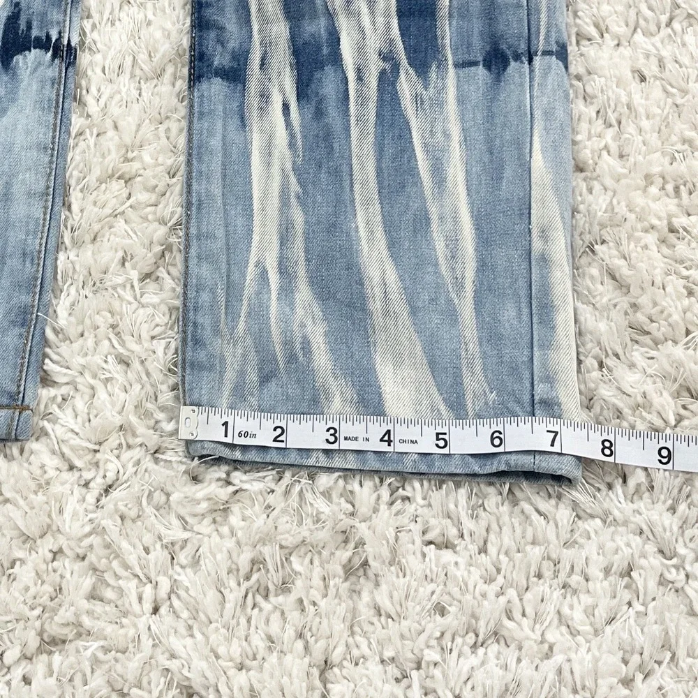 Grindhouse Jeans Dark Blue Acid Wash Relaxed Straight Moto Measures 38x32 **